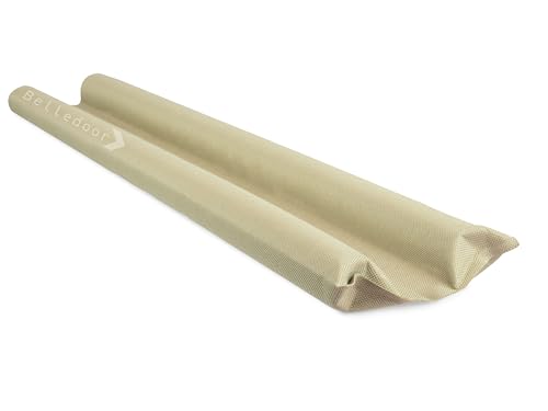 Veda Porta Rolinho Ajustavel Rolo Protetor de Porta Duplo Rolinho de Porta (Bege 80cm)