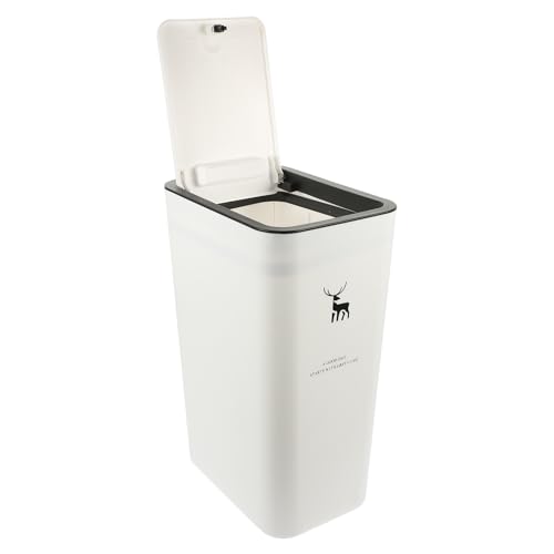 Valiclud caneca de basura blanca con tapa 10L estilo nórdico