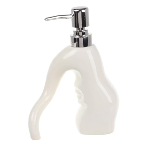DEARMAMY Embotellado Recargable vacío Botella de cerámica para champú Botella de loción de cerámica para Cocina y baño Botella de jabón de cerámica Botellas vacías con Bomba para loción