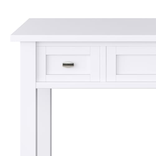 SIMPLIHOME Warm Shaker Desk - 48 Inch Wide Solid Wood Writing Desk in White, Transitional Home Office Computer Table for Workspace or Study with Flip-Down Keyboard Tray and 2 Drawers by SIMPLIHOME - Image 5