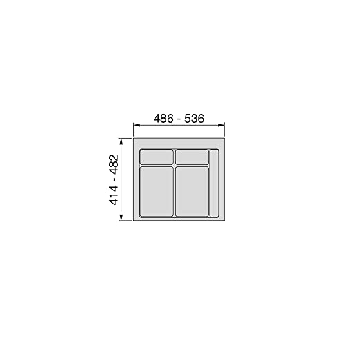 Poubelles de recyclage de cuisine 2x15L base de tiroir découpable anthracite Emuca