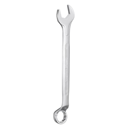 Image of sourcing map Combination Wrench Offset 25mm 75-Degree 12-Point Box End and 15° Angled Open End Metric CR-V Steel Nickel Plated Multi-Function Spanners for Mechanics DIY Enthusiasts