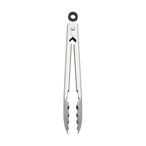 KitchenAid Gourmet Stainless Steel Serving Tongs with Hang Hook and Secure Closing Lock, 9 Inch, Stainless Steel
