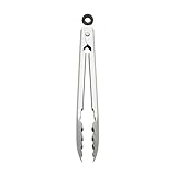 KitchenAid Gourmet Stainless Steel Serving Tongs with Hang Hook and Secure Closing Lock, 9 Inch, Stainless Steel