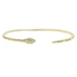 14K Yellow Gold Medusa Bracelet, Steling Silver Medusa Snake Charm Bracelets For Elegant Women, Cubic Zirconia Bracelet & Bangle Adjustable Pulseras Mujer, Animal Snake Bangles Cuff