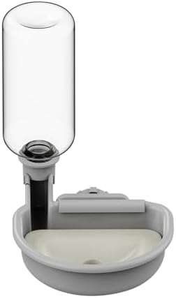 Bebedero Conejo para Jaula 480ml Alimentador De Agua Cuenco de Agua antigoteo Bebedero Perro Colgante dispensador Botella Agua para Perro Gato Conejo (Gris)