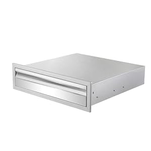 Outdoor kitchen drawer stainless steel single drawer 24w 65h 23d double wall outdoor kitchen drawer kitchen cabinet grill station or grill island  urban country home decor