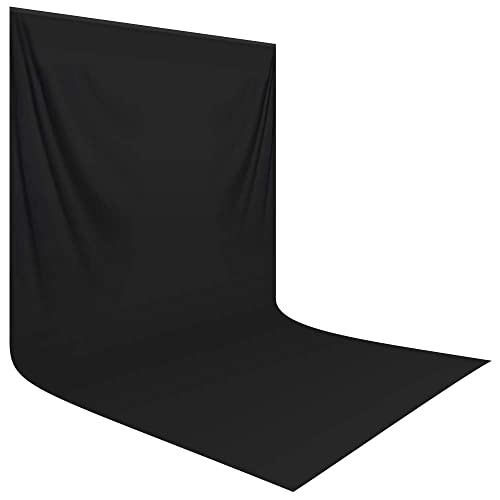 HEMMOTOP Black Backdrop Background,10x20 ft Black Screen for Photoshoot, Photo