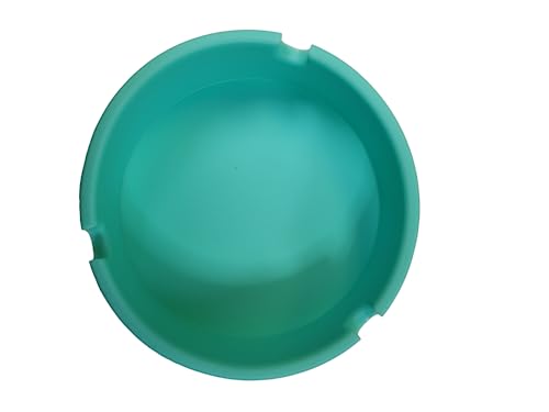 Eclipse Silicone Round Solid Color AshTray, 4pcs (Blue)