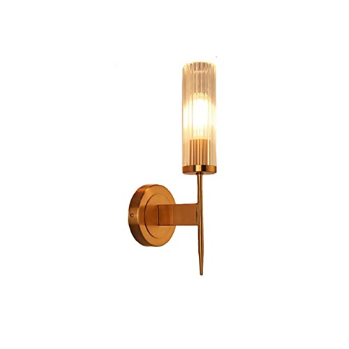 Chambre lumière postmoderne 5W LED avec applique dorée en verre ciselé