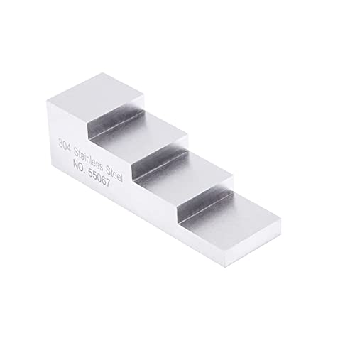 Bloque de calibración de cuña de 4 pasos, rango 0.250" a 1.000", acero inoxidable 304, mecanizado de precisión para medidor ultrasónico de espesor (inspección NDT) miniatura 7