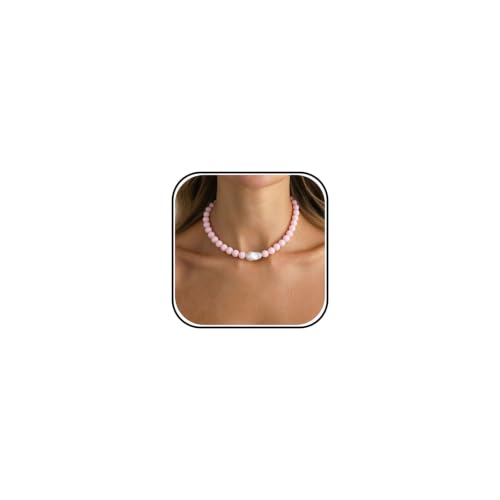Collier de grosses perles colorées bohème ras du cou empilable pour tenue de plage