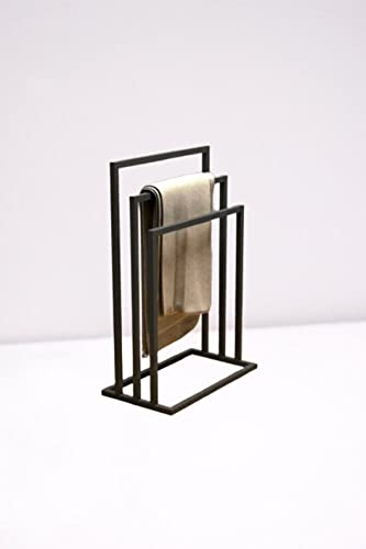 INDIAN DECOR. 21577 Classic Freestanding Towel Stand Black Floor Standing Towel Stand/Bath Organizer/Towel Drying Rack - Black Metal