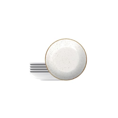 Tramontina Set Piatti Fondi Rustico Marrone in Porcellana Decorata 22 cm 6 Pezzi