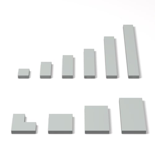 100 Piece Light Gray Building Tiles Bulk Assortment Pack, Tiles Accessories for Building with 10 Size, Compatible with Lego Parts and Pieces