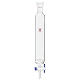 CS Labglass Glass Chromatography Column with Fritted Disc, 24/40 Joint & 2mm PTFE Stopcock, 46mm Column O.D...