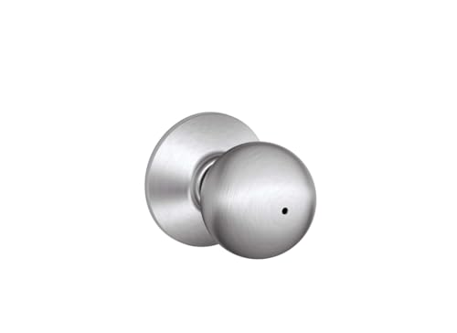 Schlage F40 CSV ORB 626 Commercial Series Orbit Door Knob, Bed & Bath Privacy Lock, Satin Chrome