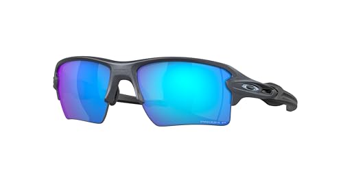 Oakley OO9188 Sunglasses Bundle: OO 9188 FLAK 2.0 XL 9188J3 Flak 2.0 Xl Blue Steel Prizm S and Medium Black leash Accessory kit