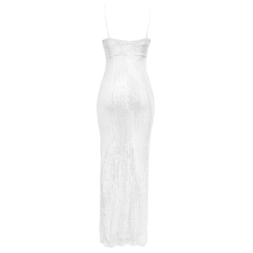 Robe d'été avec fente latérale et paillettes pour cocktail chic - 6
