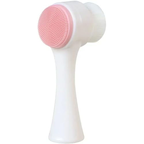 2pcs 3D Silicone Facial Wash Manual Cleansing Brush Facial Cleanser Soft Bristle Cleaning Double-Sided Massage Brush