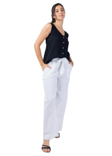 Pantalon blanc Sherine en coton mélangé pour femme : l'essentiel chic