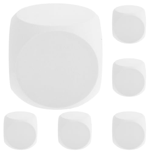 6 Dados de Espuma Blancos para escribir en decoraciones de fiesta y eventos creativos