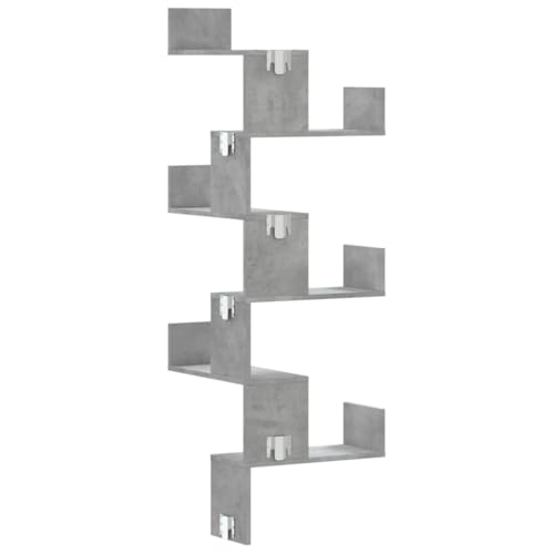 Estante esquinero de pared para aprovechar rincones vacíos en gris hormigón 8