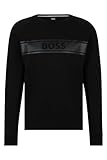 Rundhalsausschnitt BOSS Herren Authentic Sweatshirt Sweatshirt aus Baumwoll-Terry mit tonalem Logo-Print Schwarz XL
