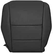 Passenger-Side Bottom Genuine Leather Seat Cover Compatible with 2008-2013 Honda Accord 4-Door - Black