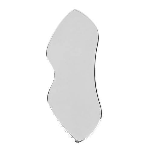 Piedra de herramienta facial Gua Sha de acero inoxidable, acero inoxidable de alta calidad, masajeador facial de metal, tabla de masaje miofascial para cara, ojos, cuello y cuerpo (tamaño: 1)