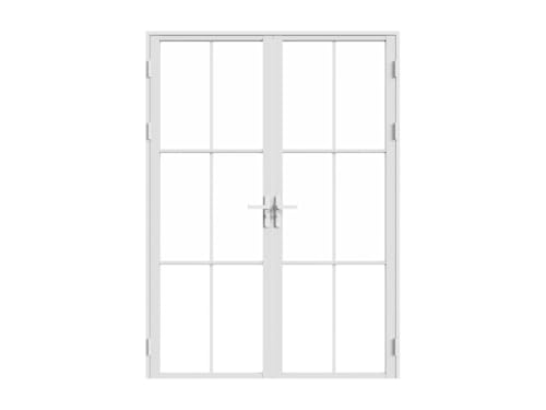 SEROTO - Bloque de puerta reversible con dos hojas de aluminio y vidrio templado, 2 x 204 x 73 cm, color blanco