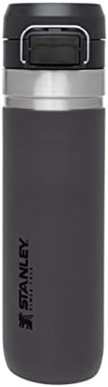 Stanley Quick Flip Stainless Steel Water Bottle .71L / 24OZ Charcoal  Leakproof Insulated Water Bottle - Push Button Locking Lid - BPA-Free Thermos Flask - Cup Holder Compatible - Dishwasher Safe