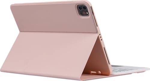 Image of RTSY Keyboard case for iPad A16 (11th) & 10th Gen with Multi Gesture Touchpad & 7-Color Backlit,Multi Viewing Angle,Pencil Slot,Magnetically Detachable Bluetooth Keyboard-Pink /White