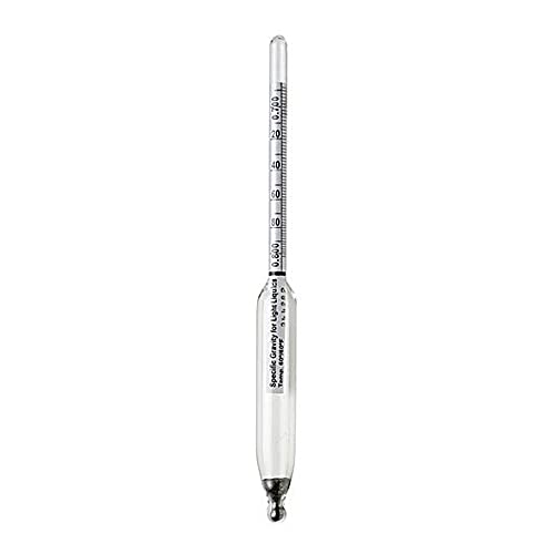 Hydromètre à gravité spécifique Thomas 618017540 de 1,600 à 1,820 en lot de 10