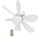 Socket Fan Light with Remote, Screw in Ceiling Fans with Lights, 3 Colors 3000K-6500K Dimmable Light Bulb Fan for E26/E27 Base, Small Ceiling Fan Light for Bedroom, Kitchen, Garage, Small Room