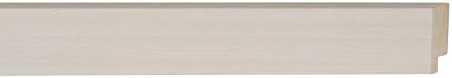Picture Frame Moulding (Wood) 100ft Bundle - Traditional White Washed Finish - 1.5" Width - 5/8" Rabbet Depth