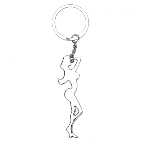 BIUDECO 4個 シルバービューティー型栓抜きキーホルダー 丈夫で光沢あり バッグ用便利ペンダント 屋外活動向けおしゃれ鍵飾り