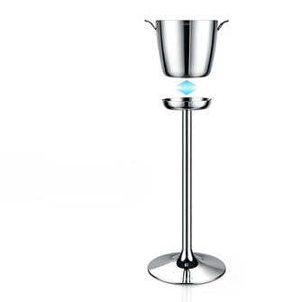 Seau à glace en acier inoxydable avec support au sol