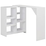 Cervaline Table de Bar avec Tablette Amovible Blanc 138x39x110 cm,Meubles,Tables,Tables à Manger,46.21 kg 280222