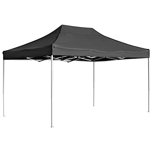 Tente de Réception Professionnelle, 4.5x3 m en Aluminium Pliable, Chapiteau de Jardin Exterieur avec Toit PVC, Design Élégant, pour Événements Extérieurs, Jardin, Terrasse, Couleur Anthracite