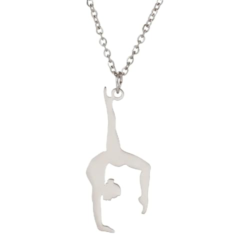 Amaxer Collana da Ginnastica per Ragazze Cheerleader Cheerleading Pattinaggio Artistico Acciaio Inox Gioielli da Ginnastica Regali Collana per Ginnaste Donne Ragazze (Stile ginnico 7)