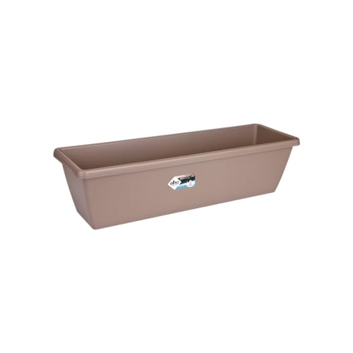 Elho Barcelona XL 80 - Jardinera por Balcón Exterior - Ø 77.8 x H 20.3 cm - Marrón/Taupe