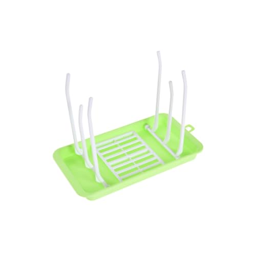 YARNOW Égouttoir à Biberons et Casiers de Hauteurs Différentes en PP Bébé Pliable Vert Design Vertical pour Biberons, Tétines et Gobelets D'garçon et Filles
