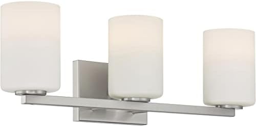 Access Lighting 62623-BS/OPL Sienna Vanity, 3-Light 180 Total Watts, Brushed Steel