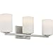 Access Lighting 62623LEDDLP-BS/OPL Sienna Vanity, 3-Light 30 Total Watts, Brushed Steel