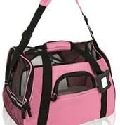 Airline-Approved Soft Sided Pet Carrier- Tote shoulder bag with Romovable Fleece Mat for Dogs, Cats and Small Animals (pink)