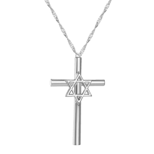 Collier Étoile de David et Croix de Jésus - Cadeau Spirituel Idéal pour Maman et Papa