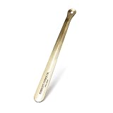 Cobbler's Choice Metal Shoe Horn - Premium Quality - Designed for Comfort & Built for Durability! (16', Brass)