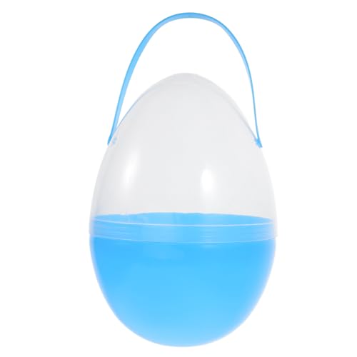 Cabilock Easter Openable Egg With Handle Large Plastic Fillable Easter Egg For Party Favor Openable Egg-shaped Box For Easter Toys Candy