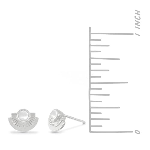 Boma Jewelry Sterling Silver White Mother of Pearl Fan Stud Earrings3